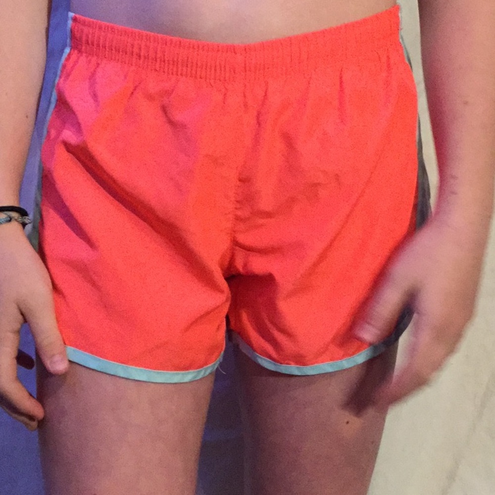 Neon orange and blue shorts